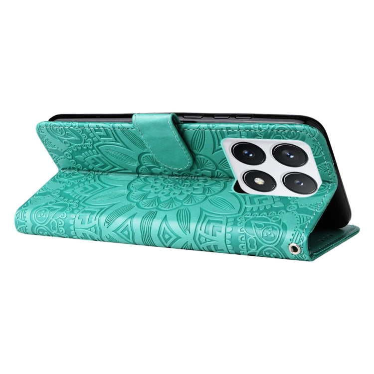 For Xiaomi 14T Pro Embossed Sunflower Leather Phone Case