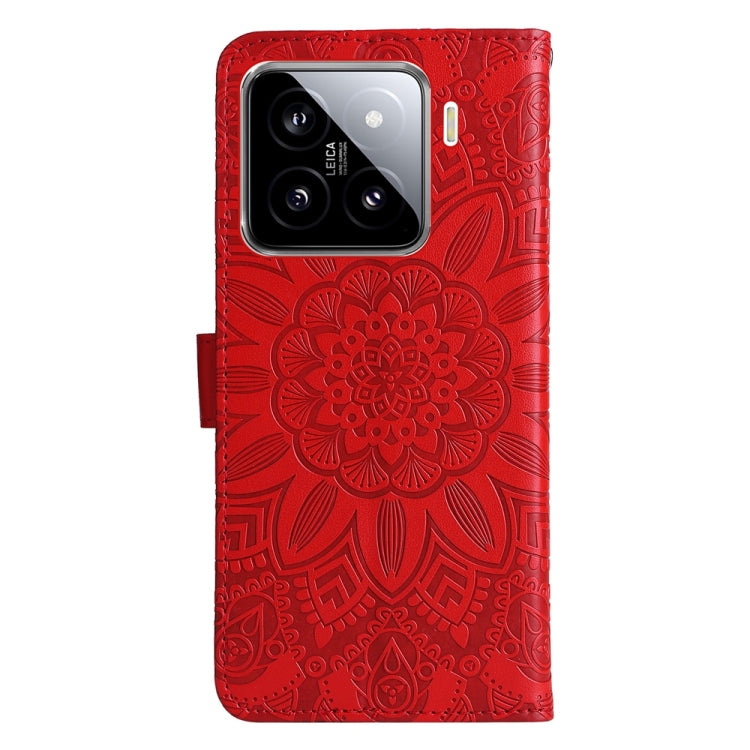 For Xiaomi 15 Embossed Sunflower Leather Phone Case