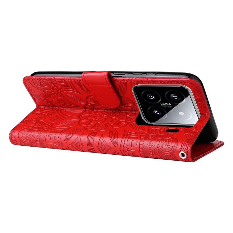For Xiaomi 15 Embossed Sunflower Leather Phone Case