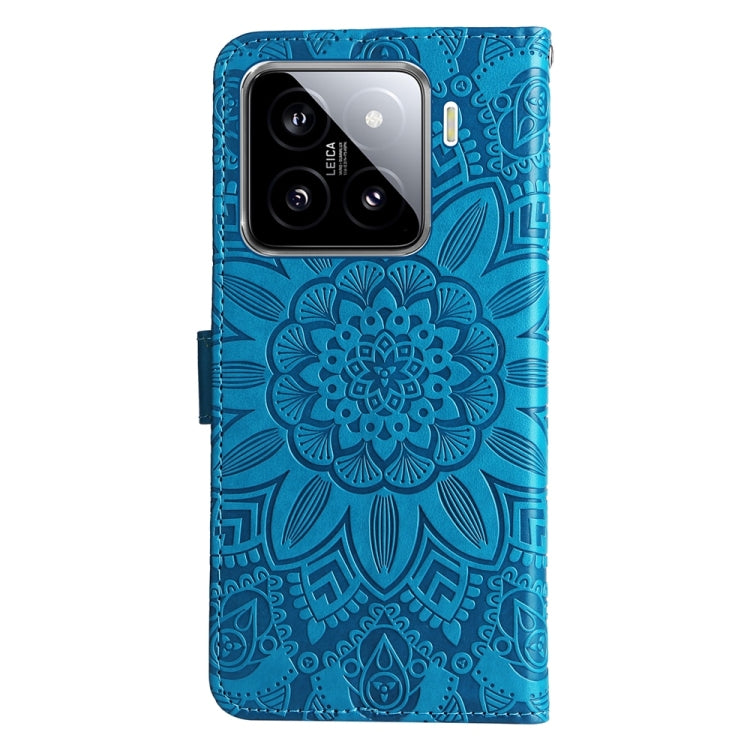 For Xiaomi 15 Embossed Sunflower Leather Phone Case