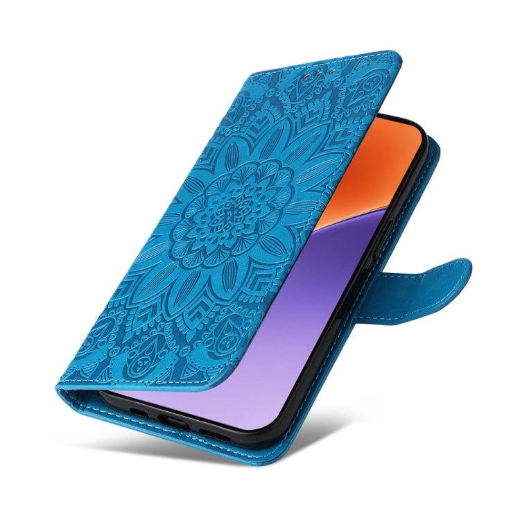 For Xiaomi 15 Embossed Sunflower Leather Phone Case