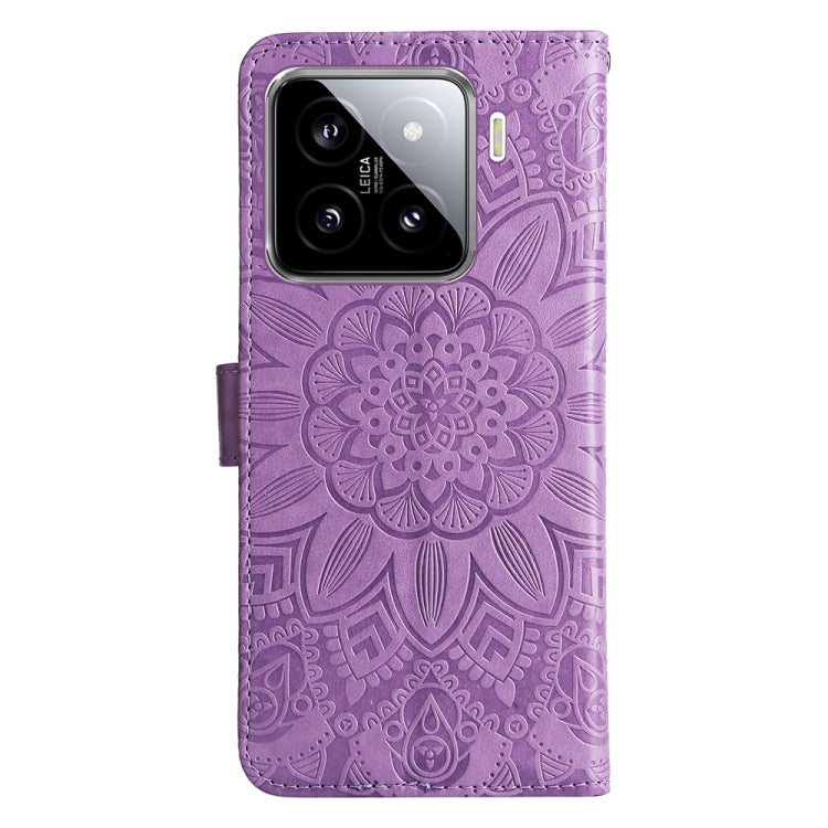 For Xiaomi 15 Embossed Sunflower Leather Phone Case