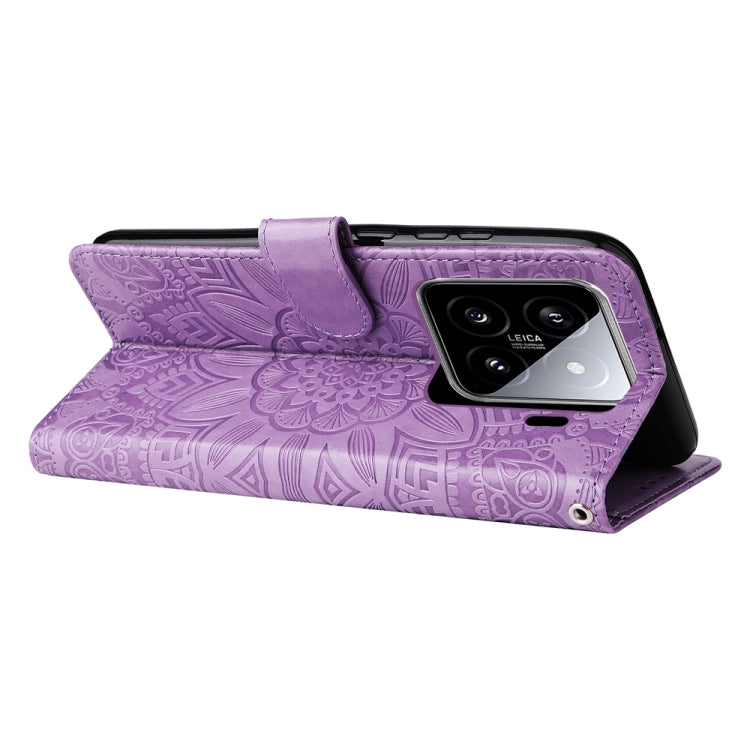 For Xiaomi 15 Embossed Sunflower Leather Phone Case