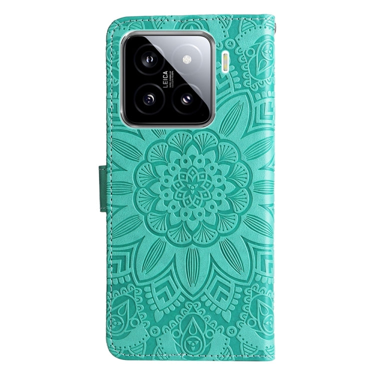 For Xiaomi 15 Embossed Sunflower Leather Phone Case