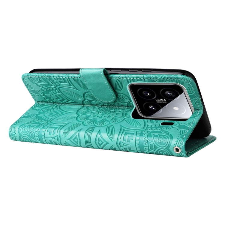 For Xiaomi 15 Embossed Sunflower Leather Phone Case