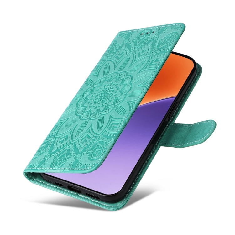 For Xiaomi 15 Embossed Sunflower Leather Phone Case