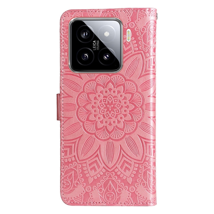 For Xiaomi 15 Embossed Sunflower Leather Phone Case
