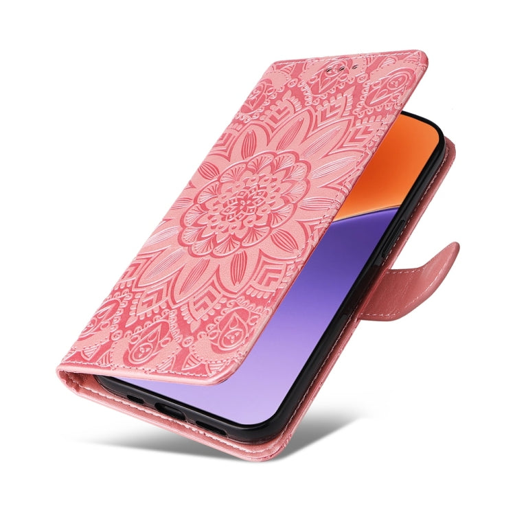 For Xiaomi 15 Embossed Sunflower Leather Phone Case
