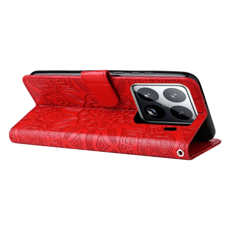 For Xiaomi 15 Pro Embossed Sunflower Leather Phone Case