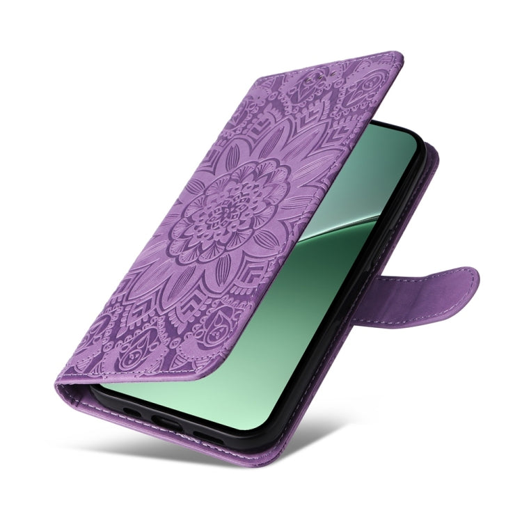 For Xiaomi 15 Pro Embossed Sunflower Leather Phone Case