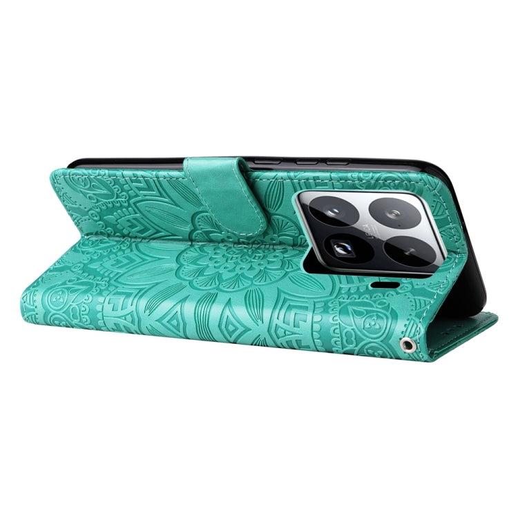 For Xiaomi 15 Pro Embossed Sunflower Leather Phone Case