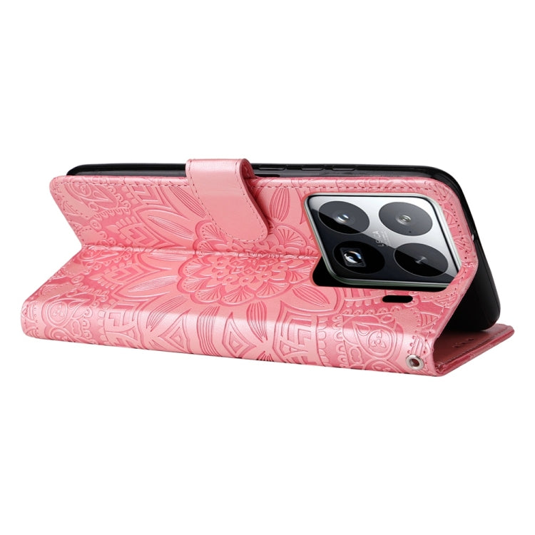 For Xiaomi 15 Pro Embossed Sunflower Leather Phone Case