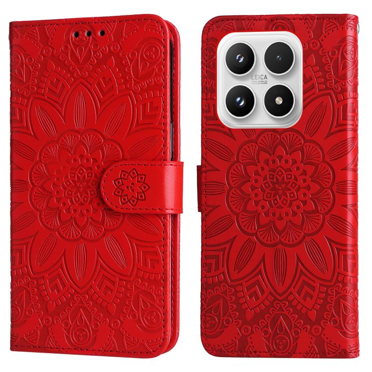 For Xiaomi 17 Embossed Sunflower Leather Phone Case