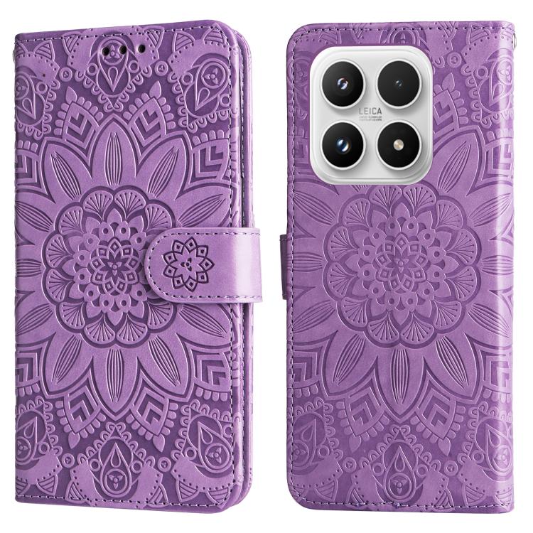 For Xiaomi 17 Embossed Sunflower Leather Phone Case