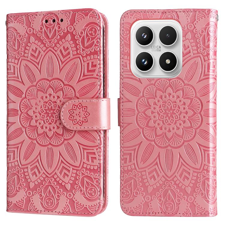 For Xiaomi 17 Embossed Sunflower Leather Phone Case