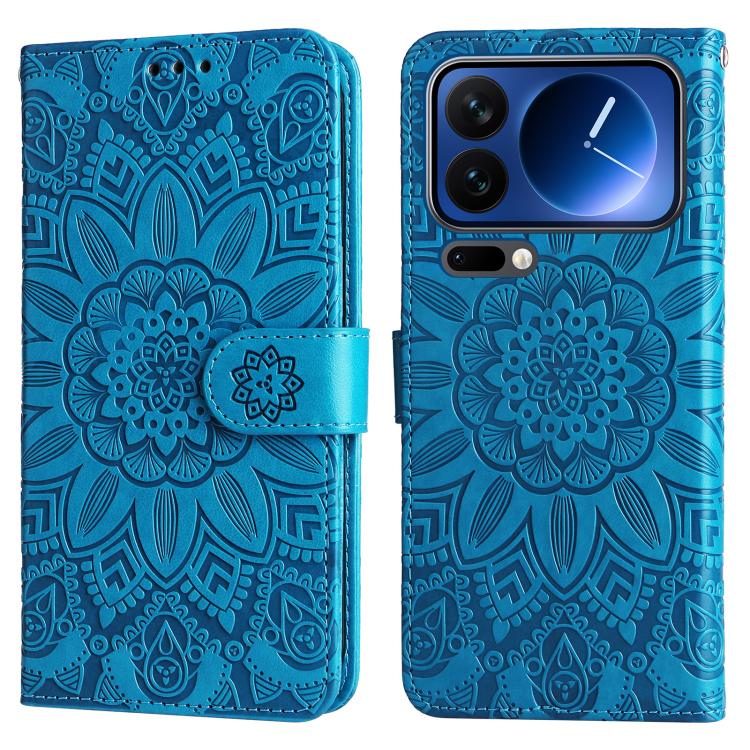 For Xiaomi 17 Pro Embossed Sunflower Leather Phone Case