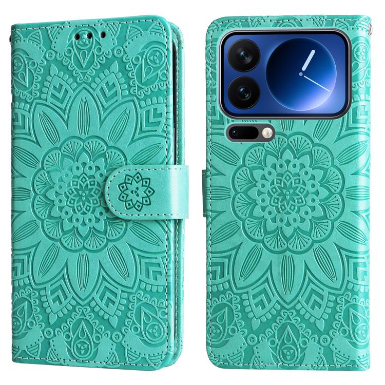 For Xiaomi 17 Pro Embossed Sunflower Leather Phone Case