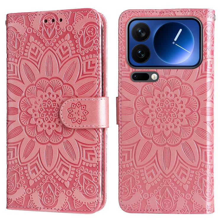 For Xiaomi 17 Pro Embossed Sunflower Leather Phone Case