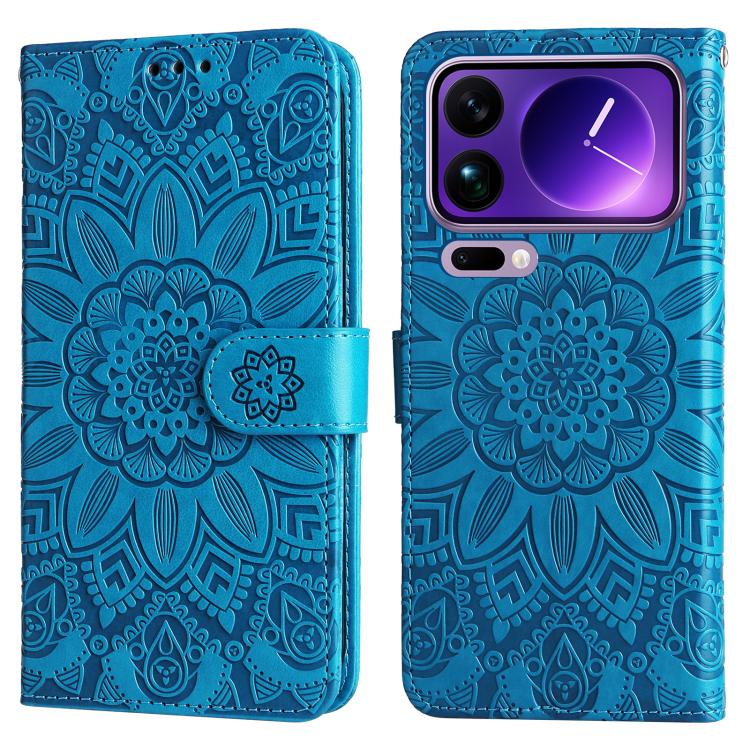 For Xiaomi 17 Pro Max Embossed Sunflower Leather Phone Case