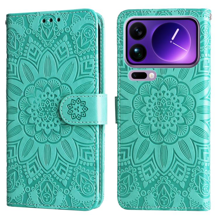 For Xiaomi 17 Pro Max Embossed Sunflower Leather Phone Case