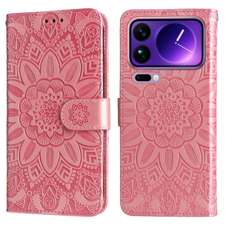 For Xiaomi 17 Pro Max Embossed Sunflower Leather Phone Case