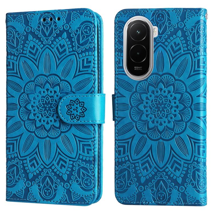 For Xiaomi Poco M7 4G 171mm Embossed Sunflower Leather Phone Case