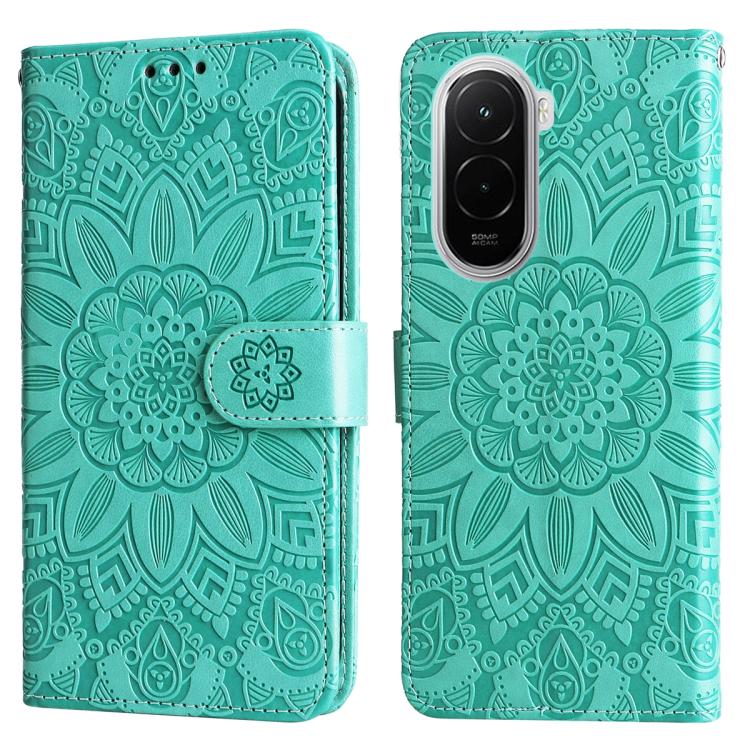For Xiaomi Poco M7 4G 171mm Embossed Sunflower Leather Phone Case