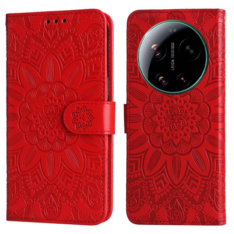 For Xiaomi 17 Ultra Embossed Sunflower Leather Phone Case