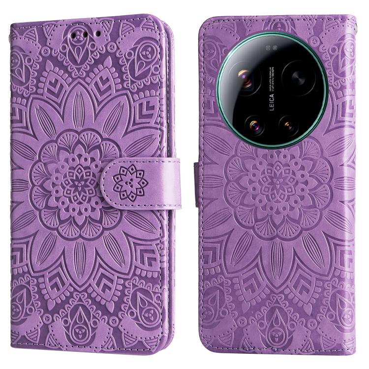 For Xiaomi 17 Ultra Embossed Sunflower Leather Phone Case