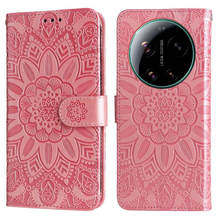 For Xiaomi 17 Ultra Embossed Sunflower Leather Phone Case