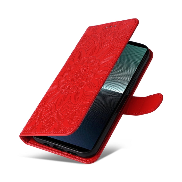 For Sony Xperia 1 V Embossed Sunflower Leather Phone Case