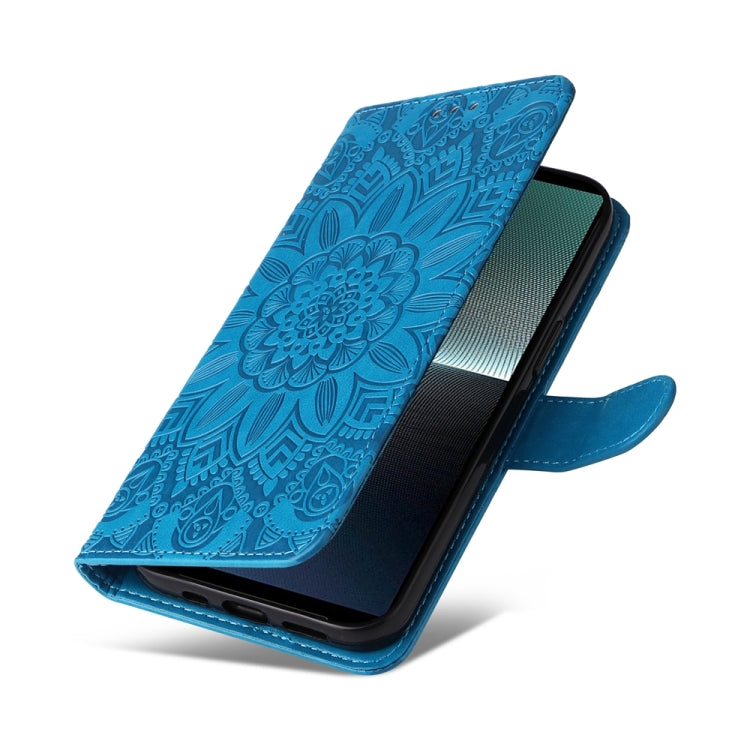 For Sony Xperia 1 V Embossed Sunflower Leather Phone Case