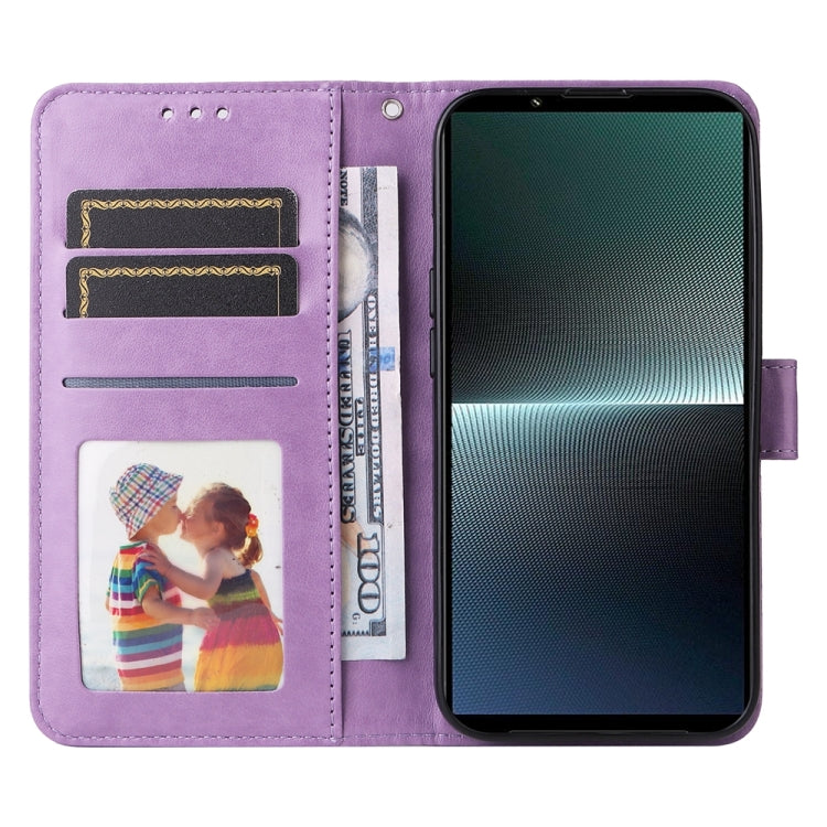 For Sony Xperia 1 V Embossed Sunflower Leather Phone Case