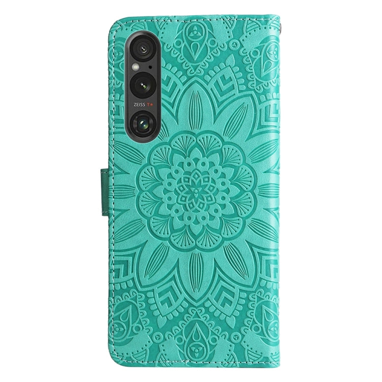 For Sony Xperia 1 V Embossed Sunflower Leather Phone Case