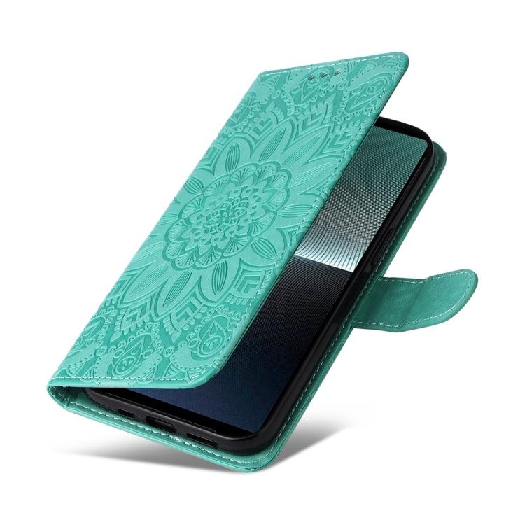 For Sony Xperia 1 V Embossed Sunflower Leather Phone Case