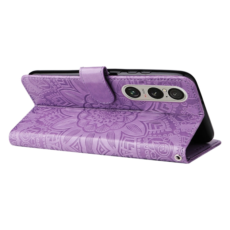 For Sony Xperia 1 VI Embossed Sunflower Leather Phone Case