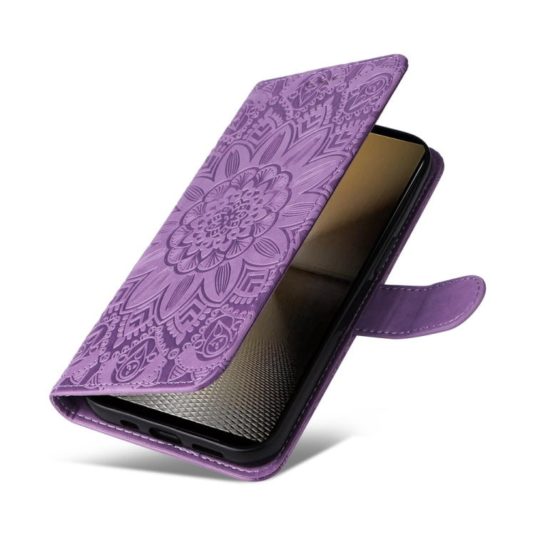 For Sony Xperia 1 VI Embossed Sunflower Leather Phone Case
