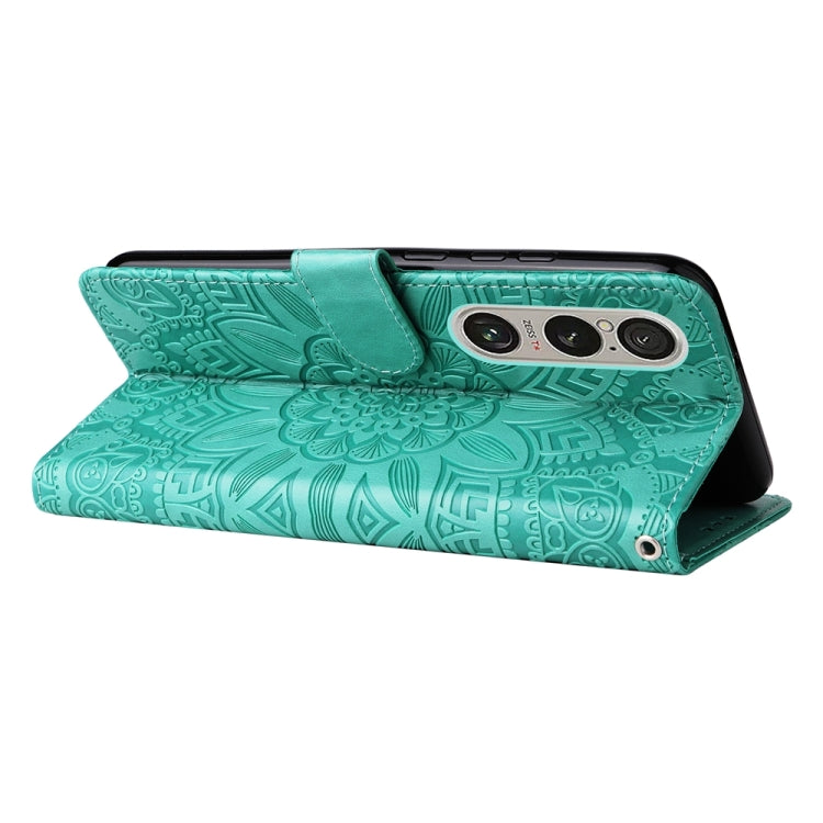 For Sony Xperia 1 VI Embossed Sunflower Leather Phone Case