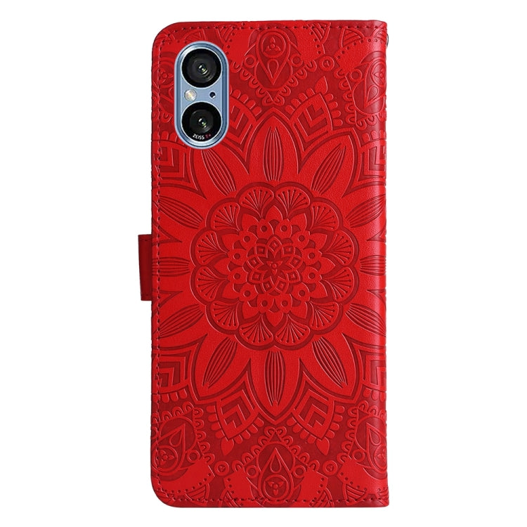 For Sony Xperia 5 V Embossed Sunflower Leather Phone Case