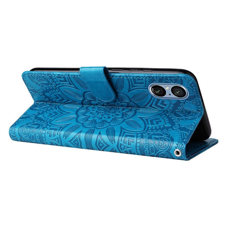 For Sony Xperia 5 V Embossed Sunflower Leather Phone Case