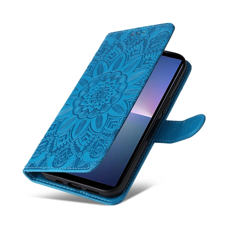 For Sony Xperia 5 V Embossed Sunflower Leather Phone Case