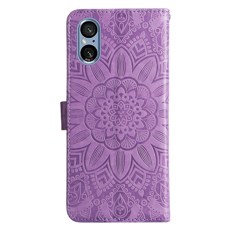 For Sony Xperia 5 V Embossed Sunflower Leather Phone Case