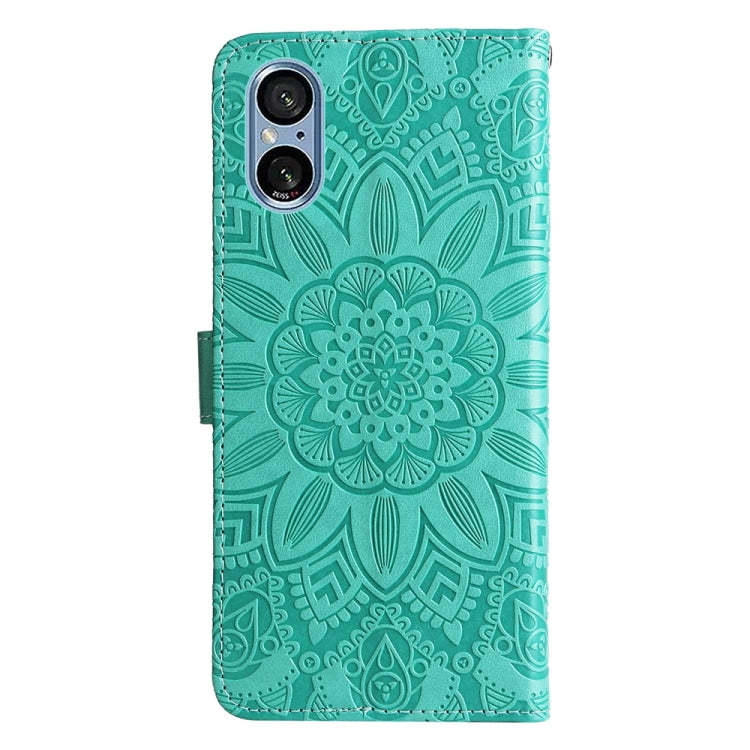For Sony Xperia 5 V Embossed Sunflower Leather Phone Case