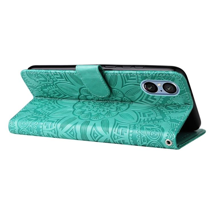 For Sony Xperia 5 V Embossed Sunflower Leather Phone Case