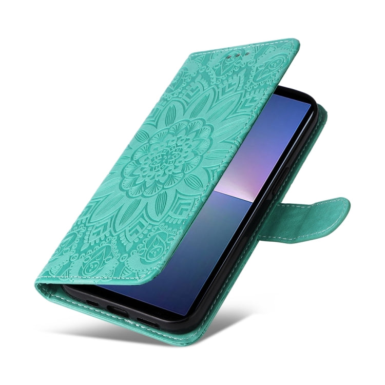 For Sony Xperia 5 V Embossed Sunflower Leather Phone Case