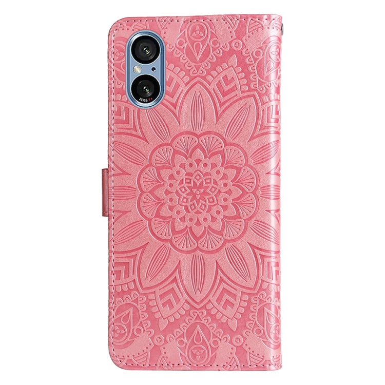 For Sony Xperia 5 V Embossed Sunflower Leather Phone Case