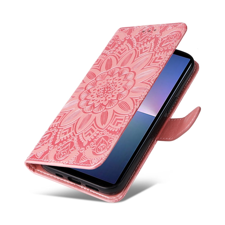 For Sony Xperia 5 V Embossed Sunflower Leather Phone Case