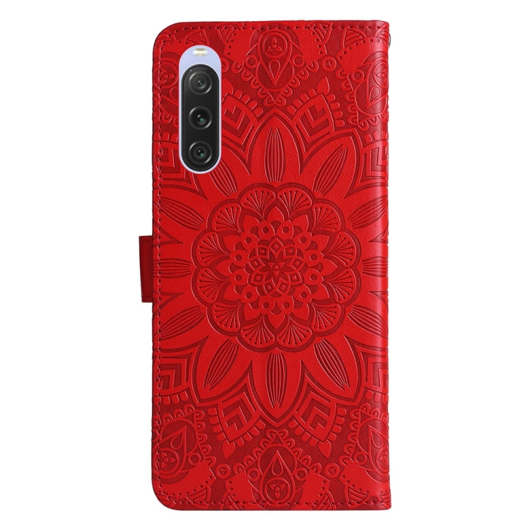 For Sony Xperia 10 V Embossed Sunflower Leather Phone Case