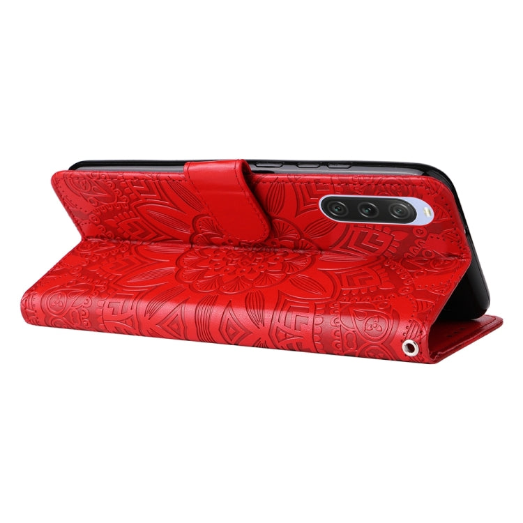 For Sony Xperia 10 V Embossed Sunflower Leather Phone Case
