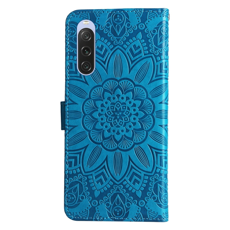 For Sony Xperia 10 V Embossed Sunflower Leather Phone Case